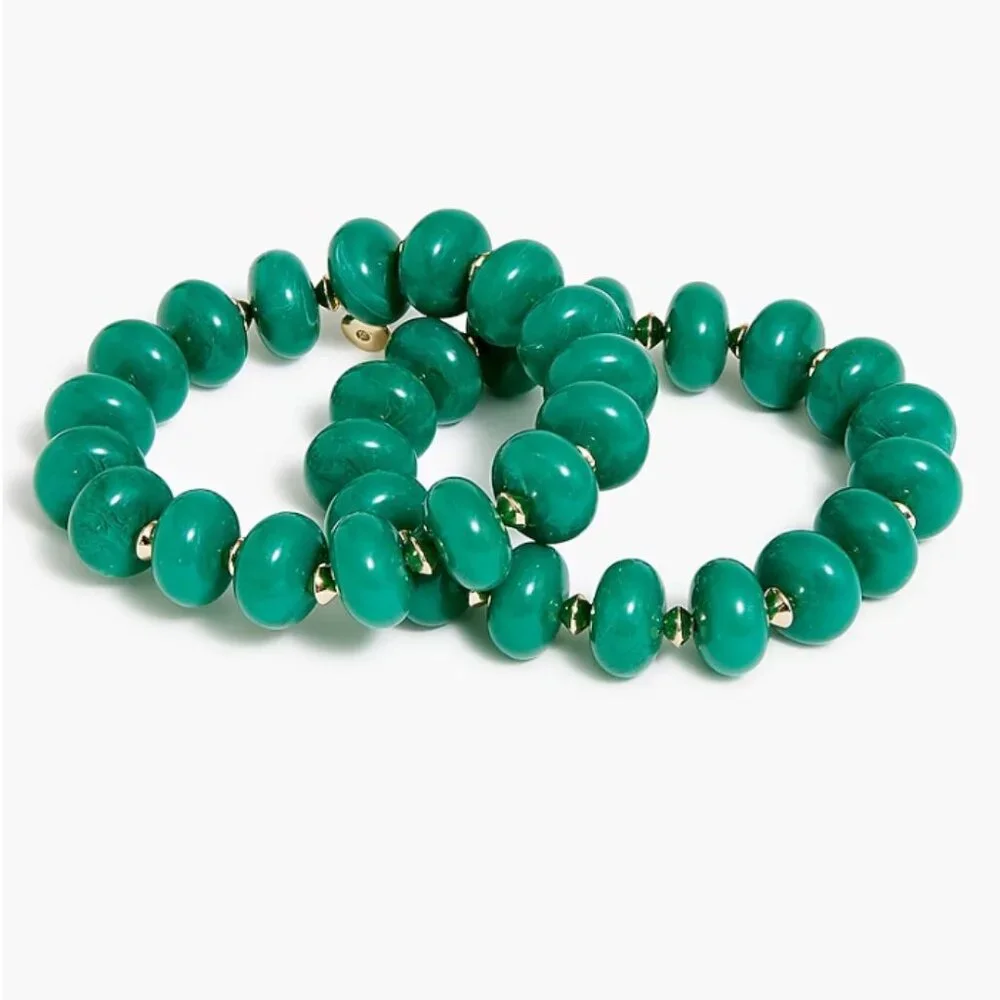 J.Crew Factory Chunky Bead Stretch Bracelets Set-of-Two
